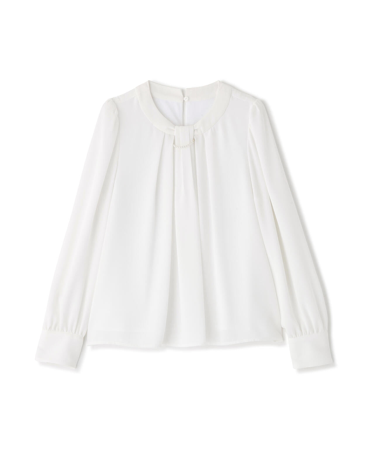 パール付きベーシックブラウス