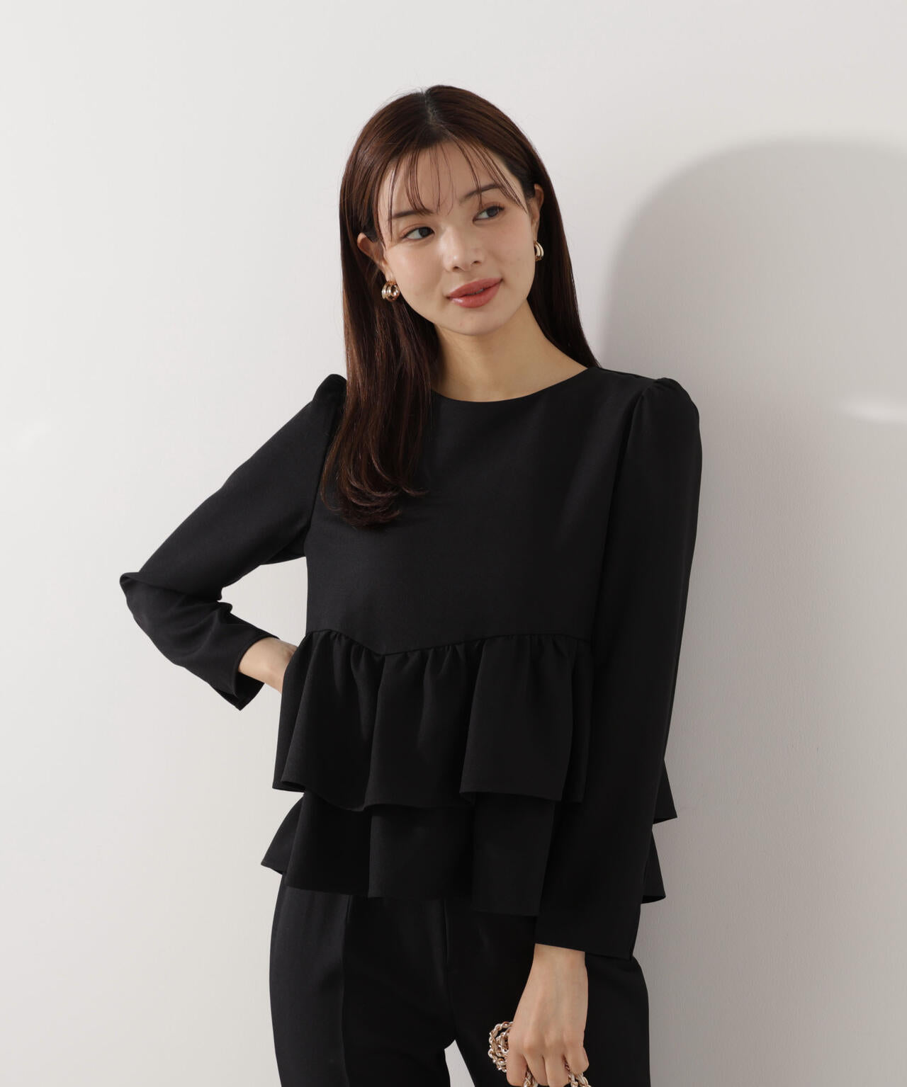 ランダムヘムペプラムブラウス