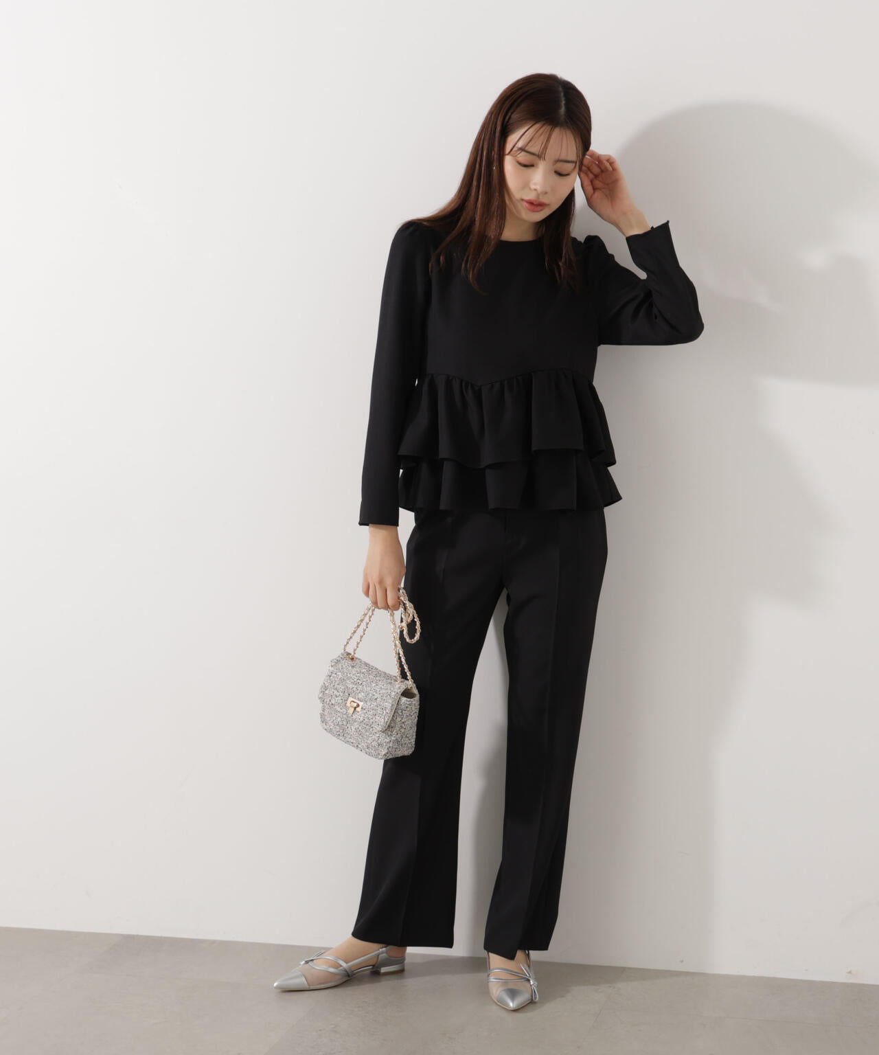 ランダムヘムペプラムブラウス