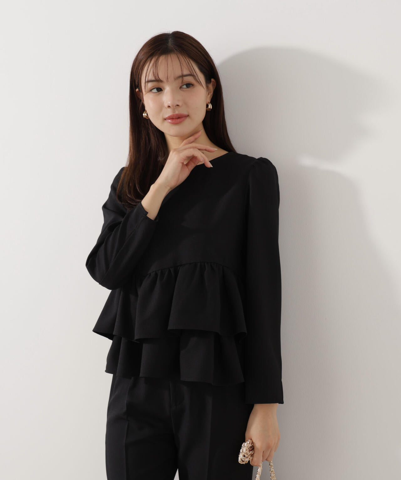 ランダムヘムペプラムブラウス