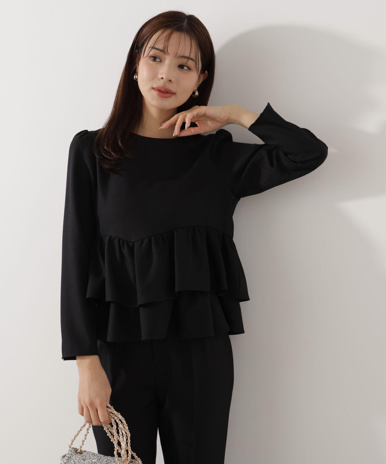 ランダムヘムペプラムブラウス