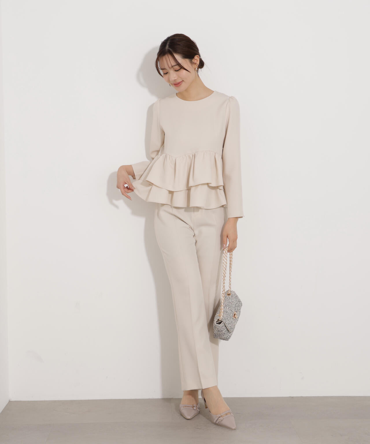 ランダムヘムペプラムブラウス