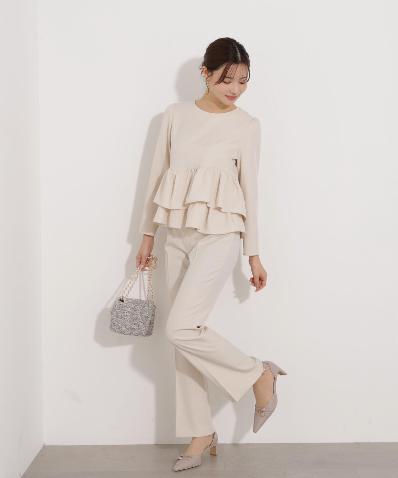 ランダムヘムペプラムブラウス