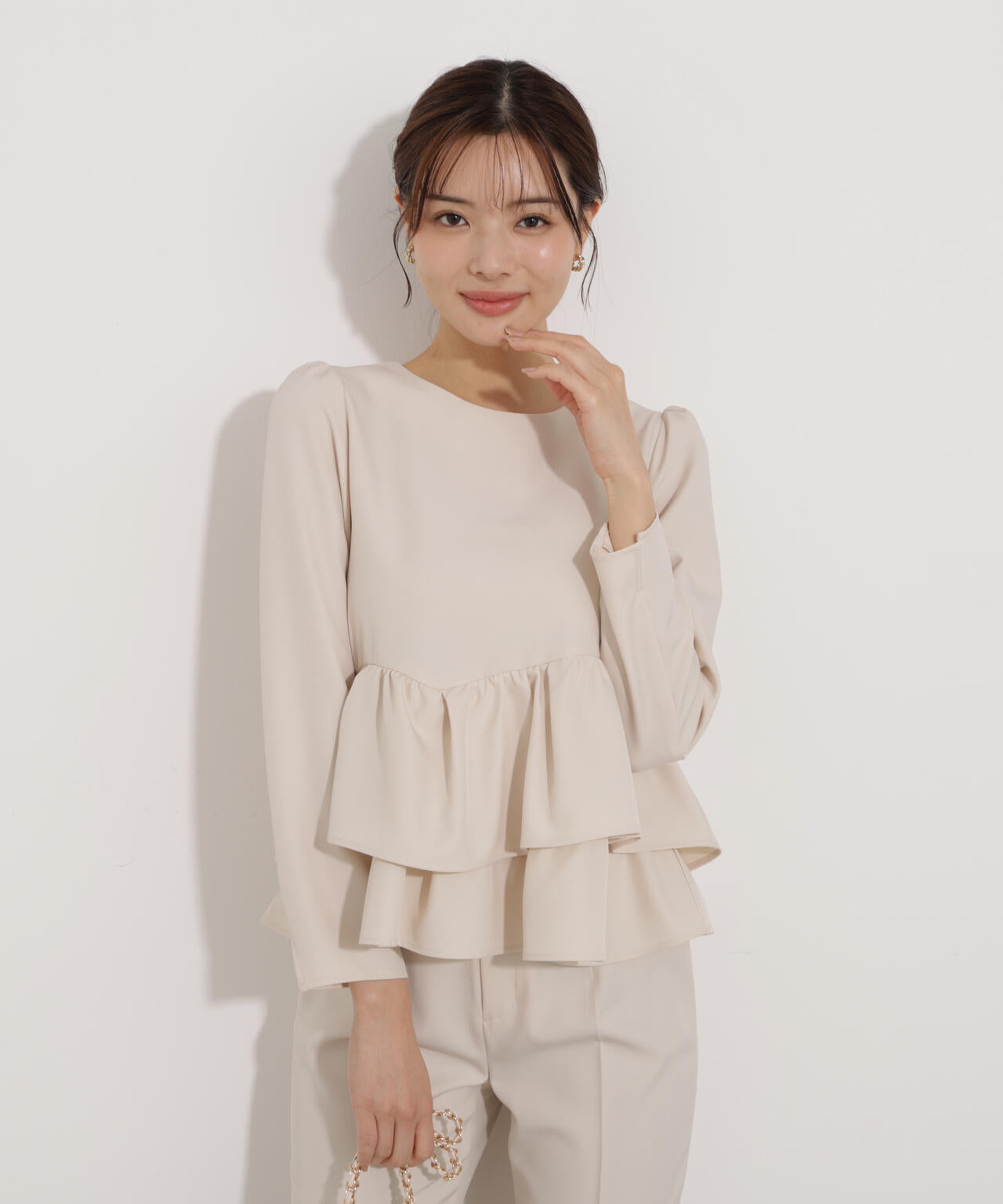 ランダムヘムペプラムブラウス