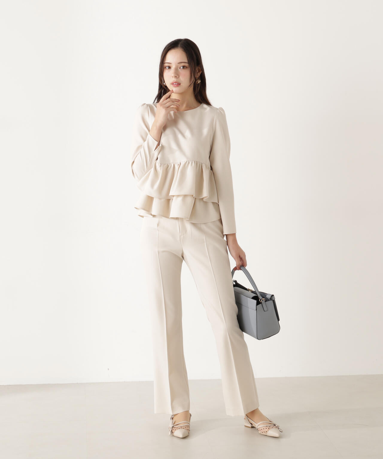 ランダムヘムペプラムブラウス