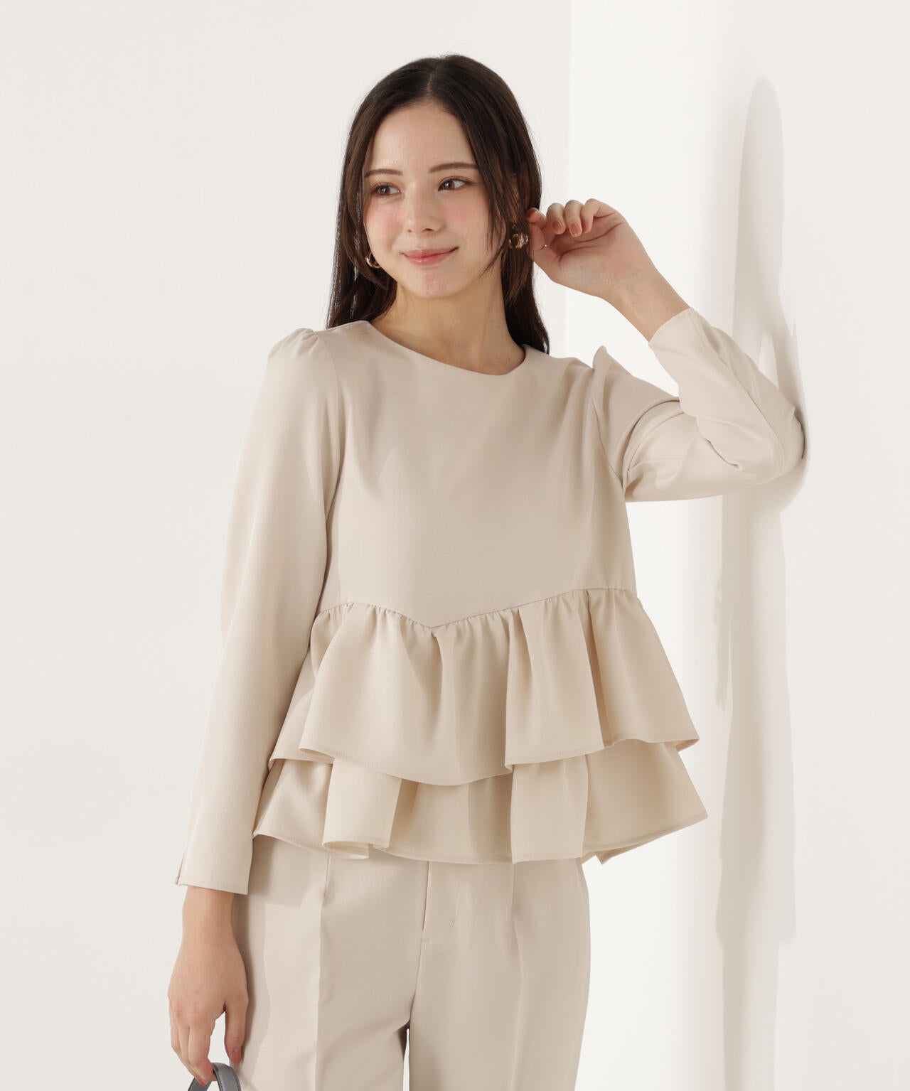 ランダムヘムペプラムブラウス