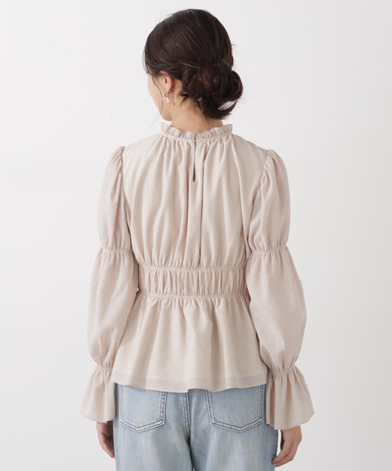 ウエストシャーリングブラウス