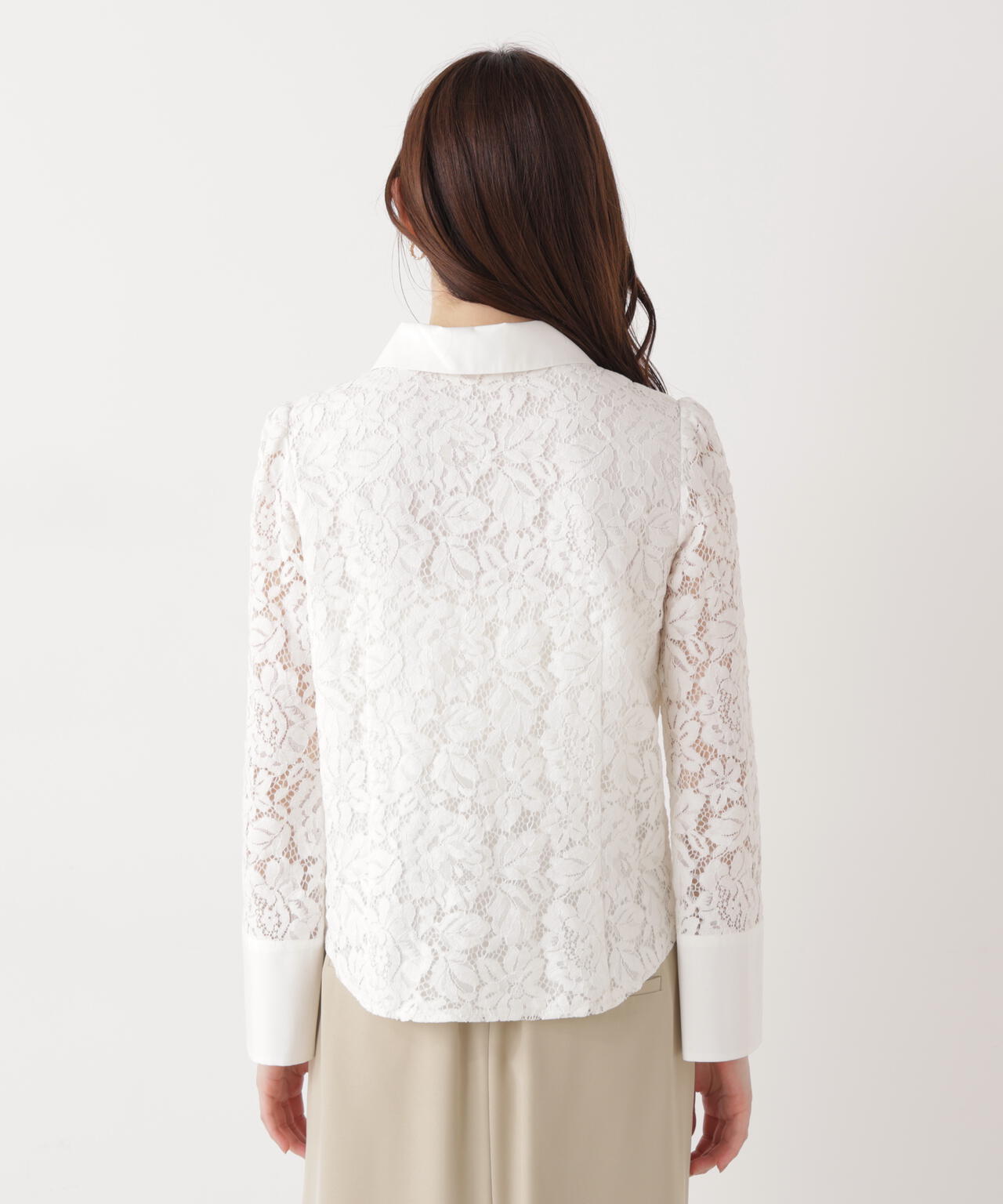 ウォッシャブル＞ビッグ衿レースブラウス | PROPORTION BODY DRESSING