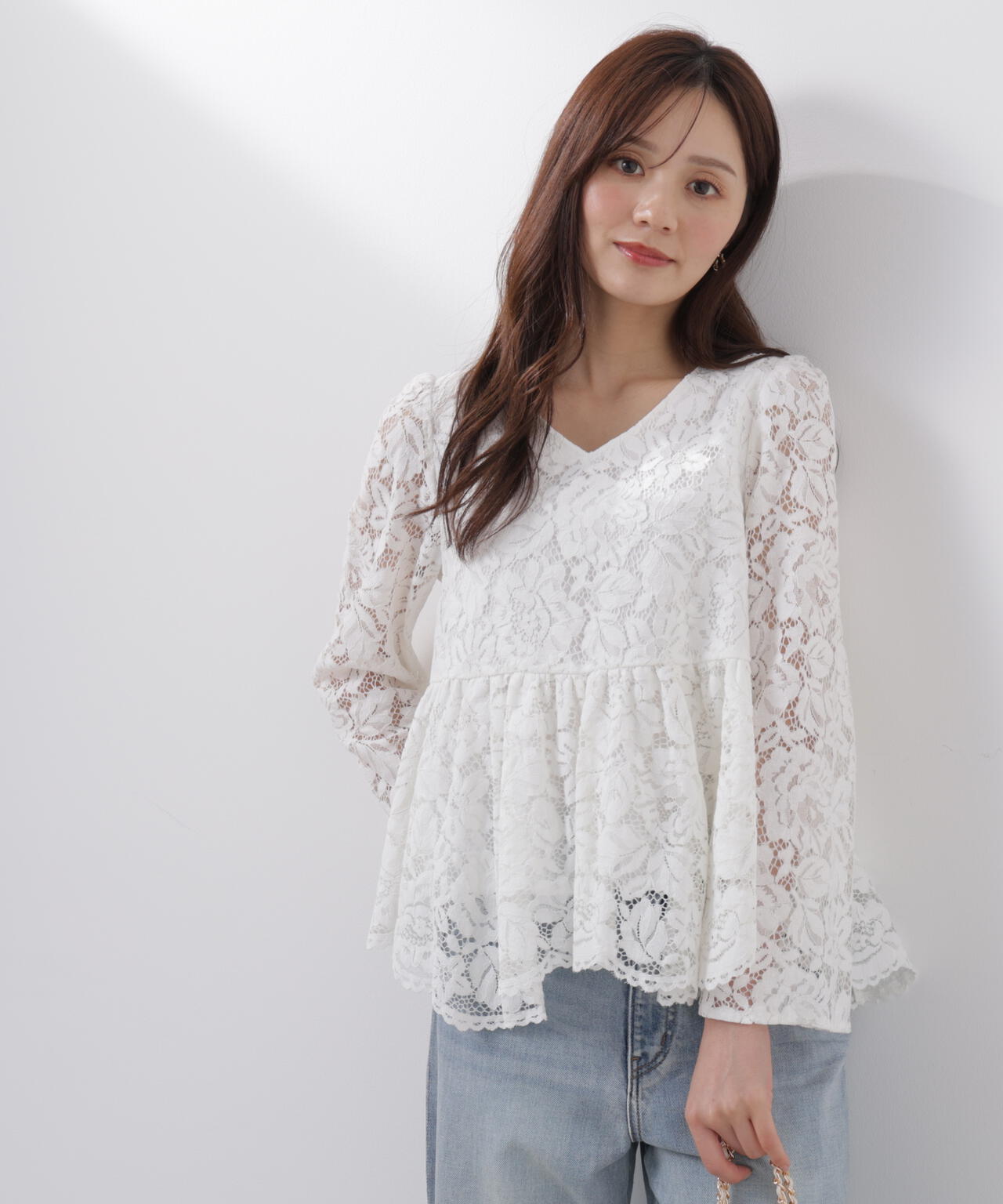 ウォッシャブル＞レースペプラムブラウス | PROPORTION BODY DRESSING