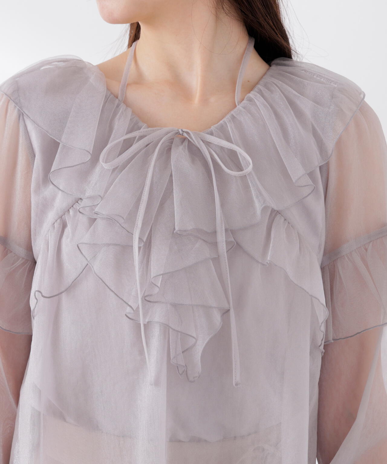 チュールラッフルブラウス【WEB・一部店舗限定】