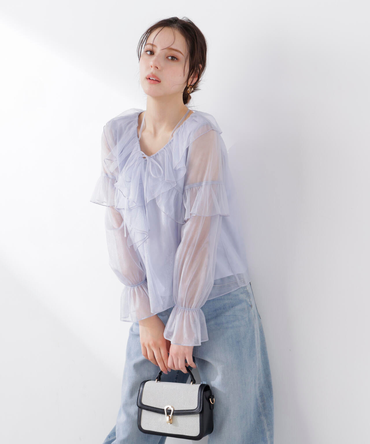チュールラッフルブラウス【WEB・一部店舗限定】