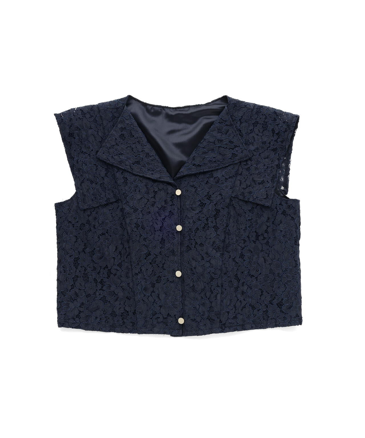 【6/5～6/7 オンライン限定2buy10%OFF対象】＜加藤栞さん着用＞衿付きレースブラウス