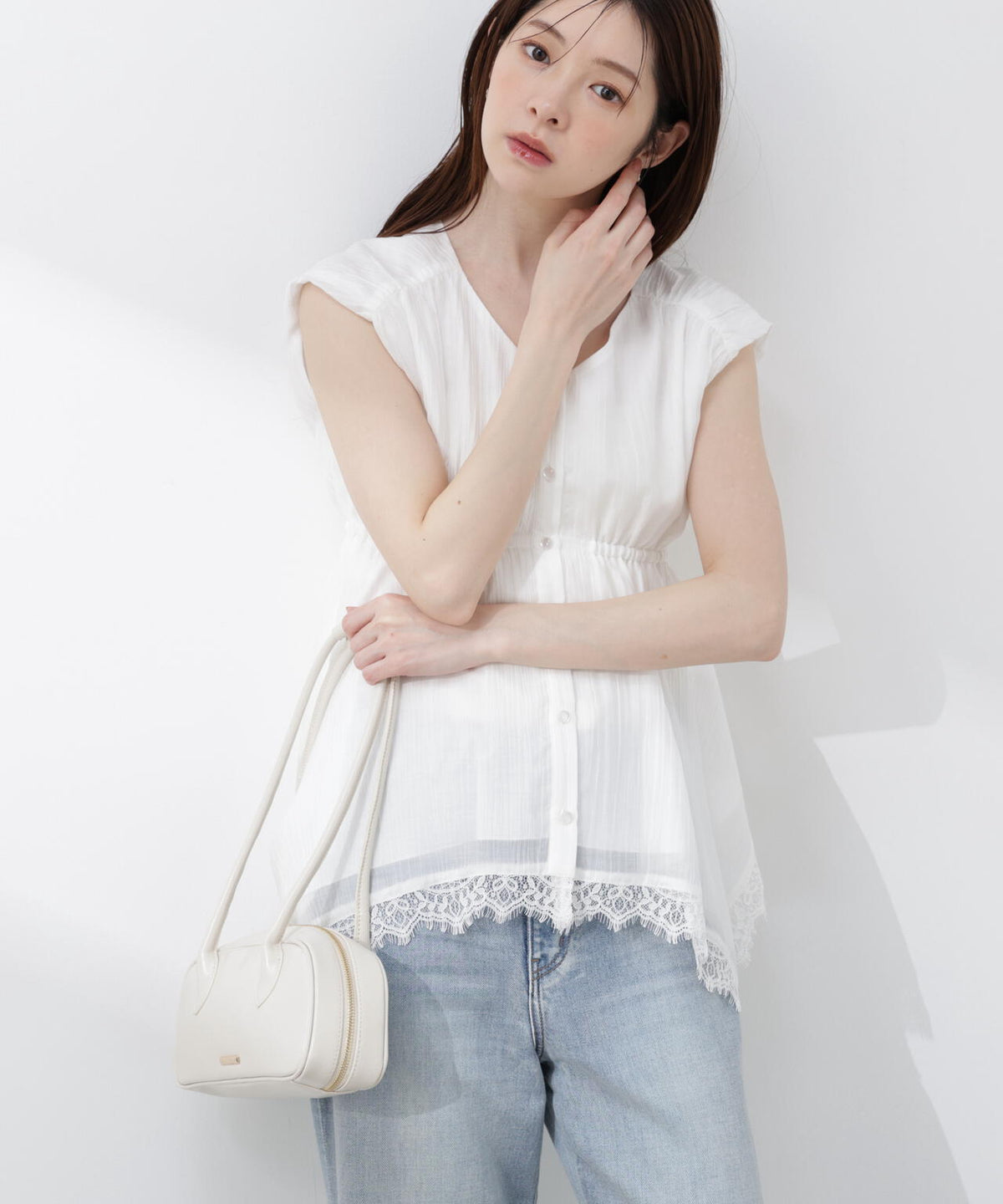 レーストリミングヘムブラウス | PROPORTION BODY DRESSING 