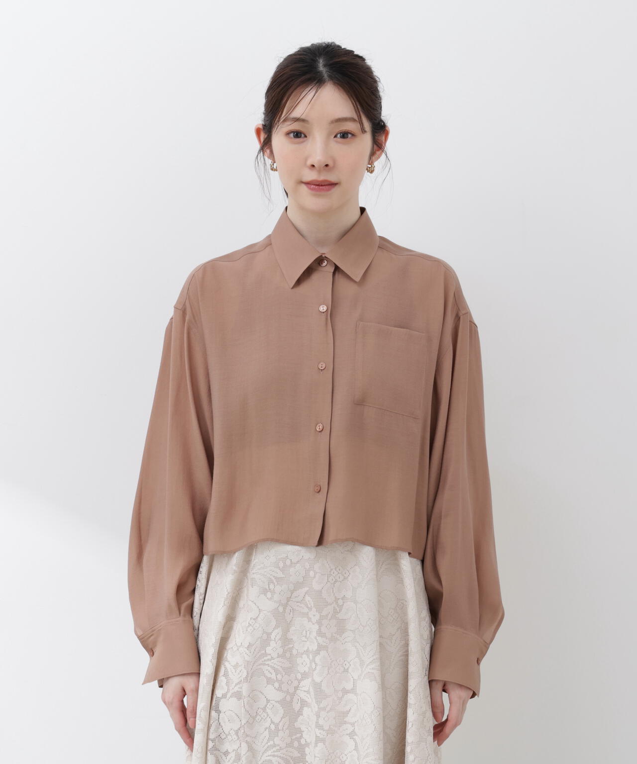 青島心さん着用】短丈シアーシャツ | PROPORTION BODY DRESSING