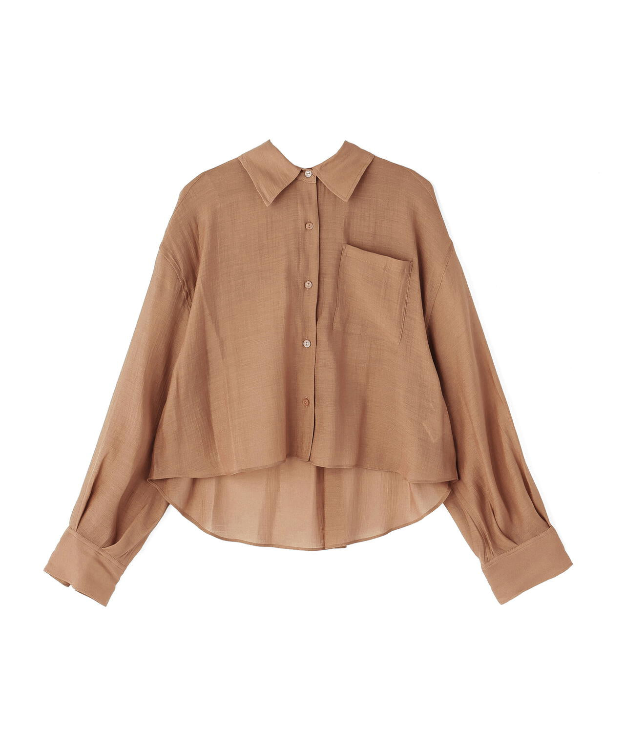 【6/5～6/7 オンライン限定2buy10%OFF対象】＜青島心さん着用＞短丈シアーシャツ