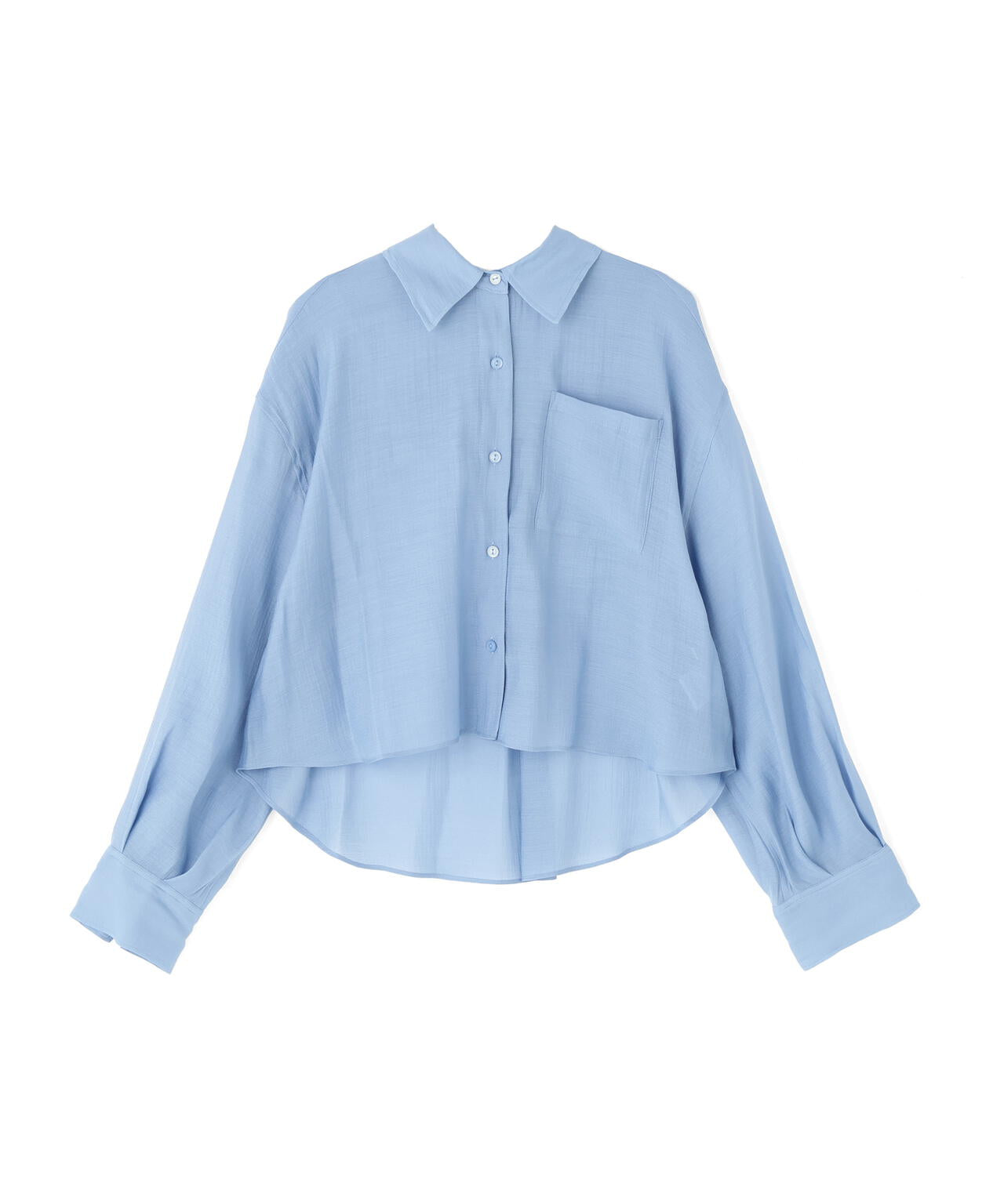 【6/5～6/7 オンライン限定2buy10%OFF対象】＜青島心さん着用＞短丈シアーシャツ