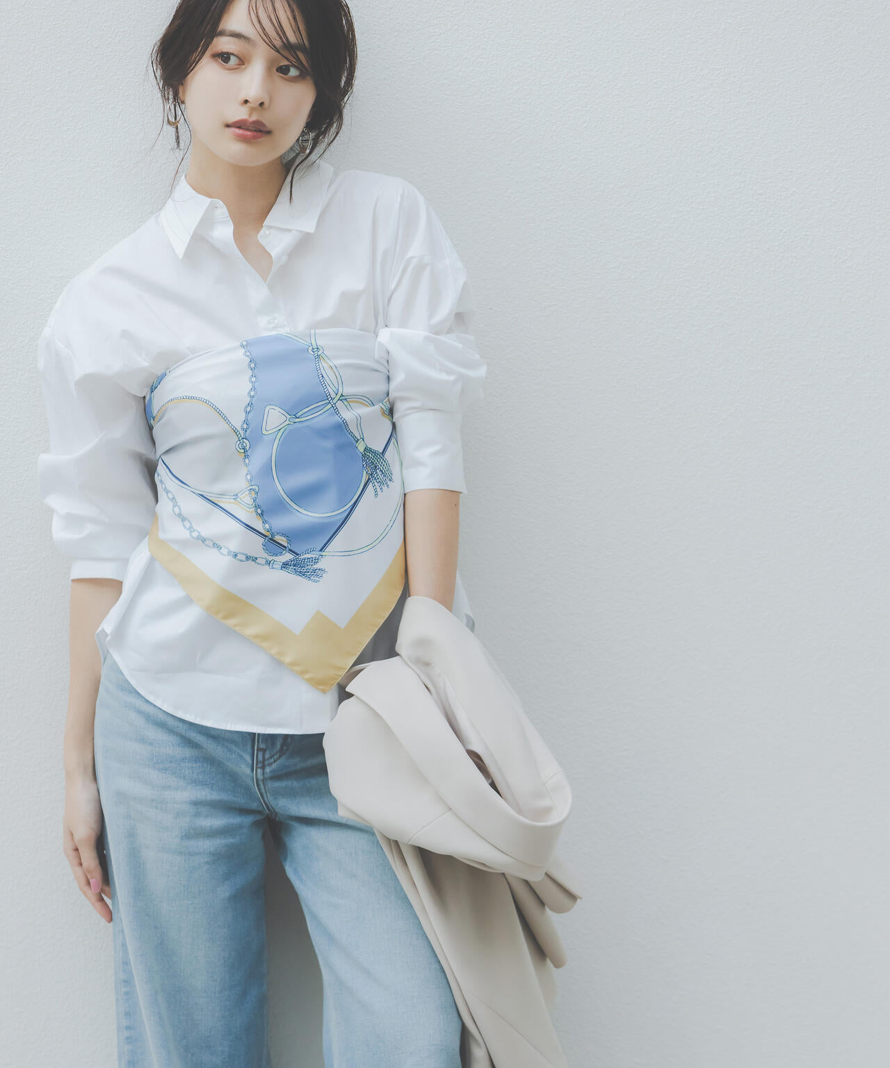 ＜ウォッシャブル＞〈a/mie〉オーバーシャツ