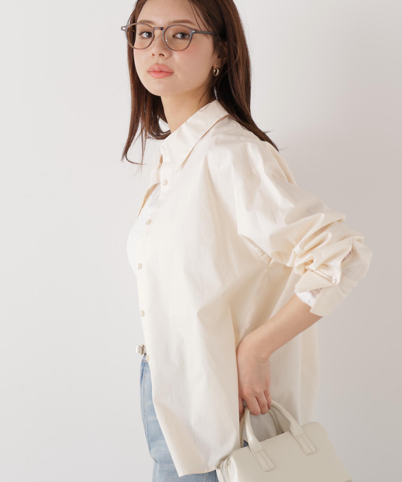 ＜ウォッシャブル＞〈a/mie〉オーバーシャツ