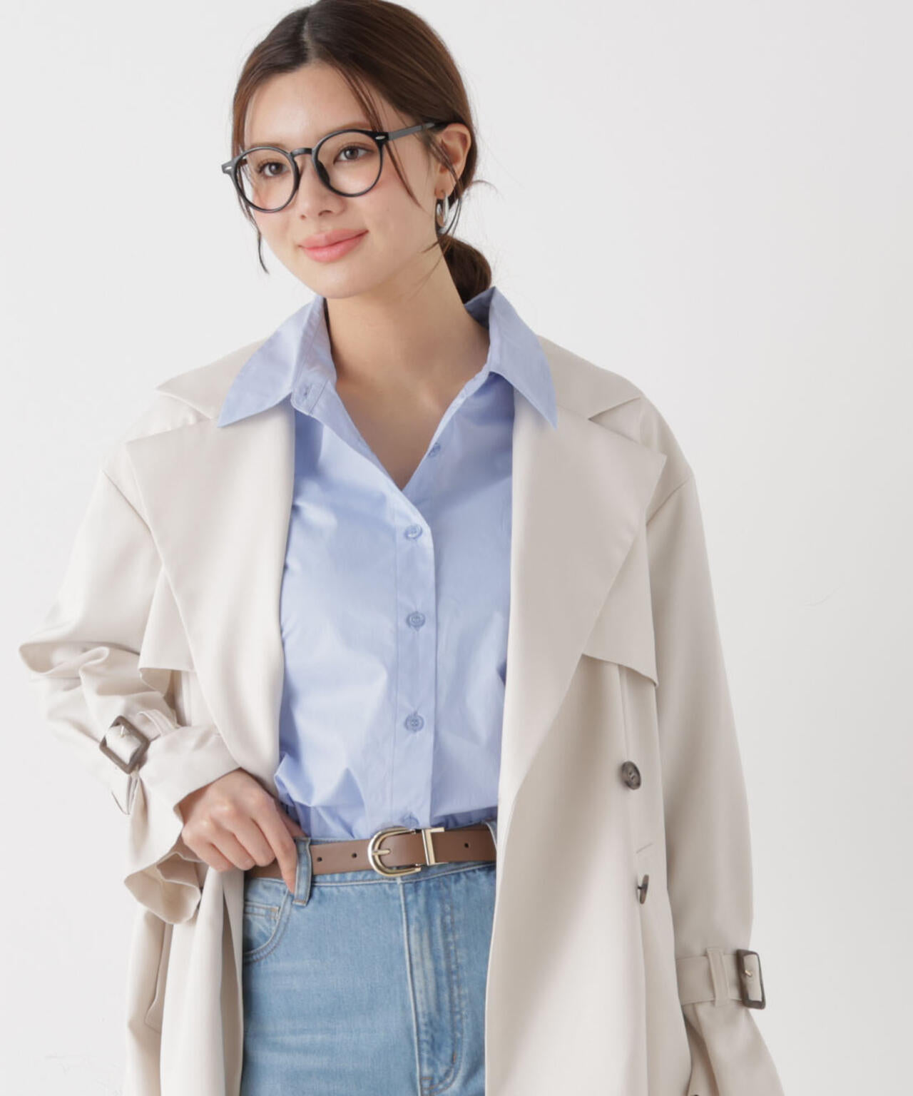 ＜ウォッシャブル＞〈a/mie〉オーバーシャツ