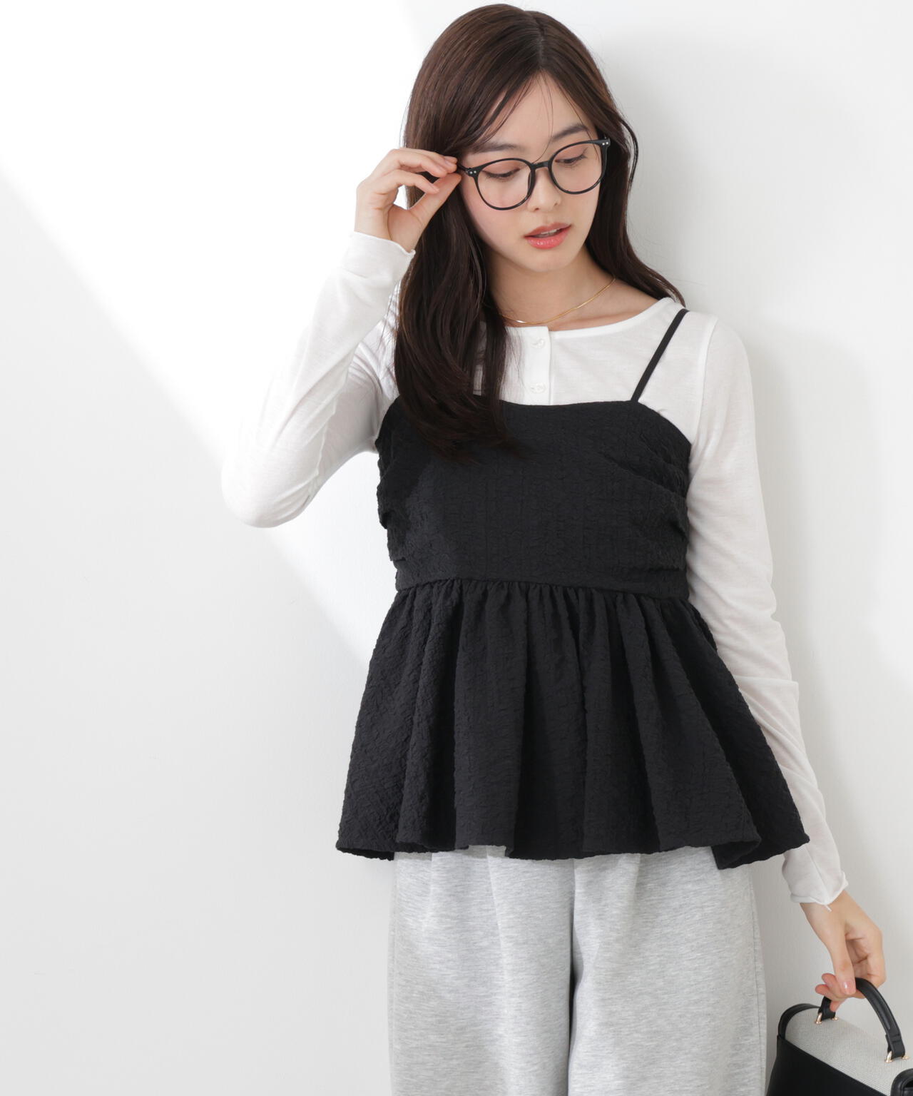 〈a/mie〉膨れジャガードビスチェ