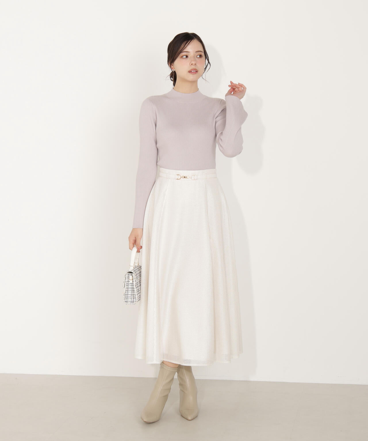 ビット付きシアーメッシュスカート | PROPORTION BODY DRESSING