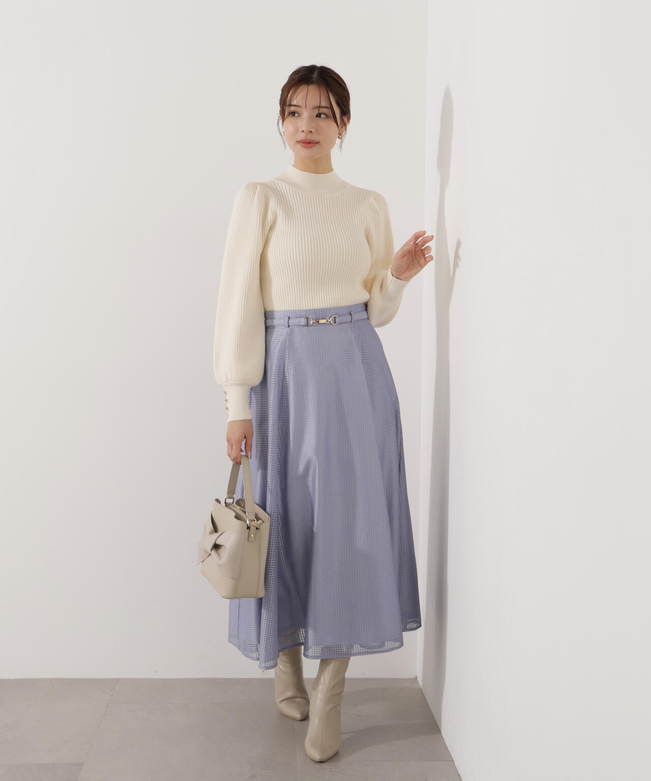 ビット付きシアーメッシュスカート | PROPORTION BODY DRESSING