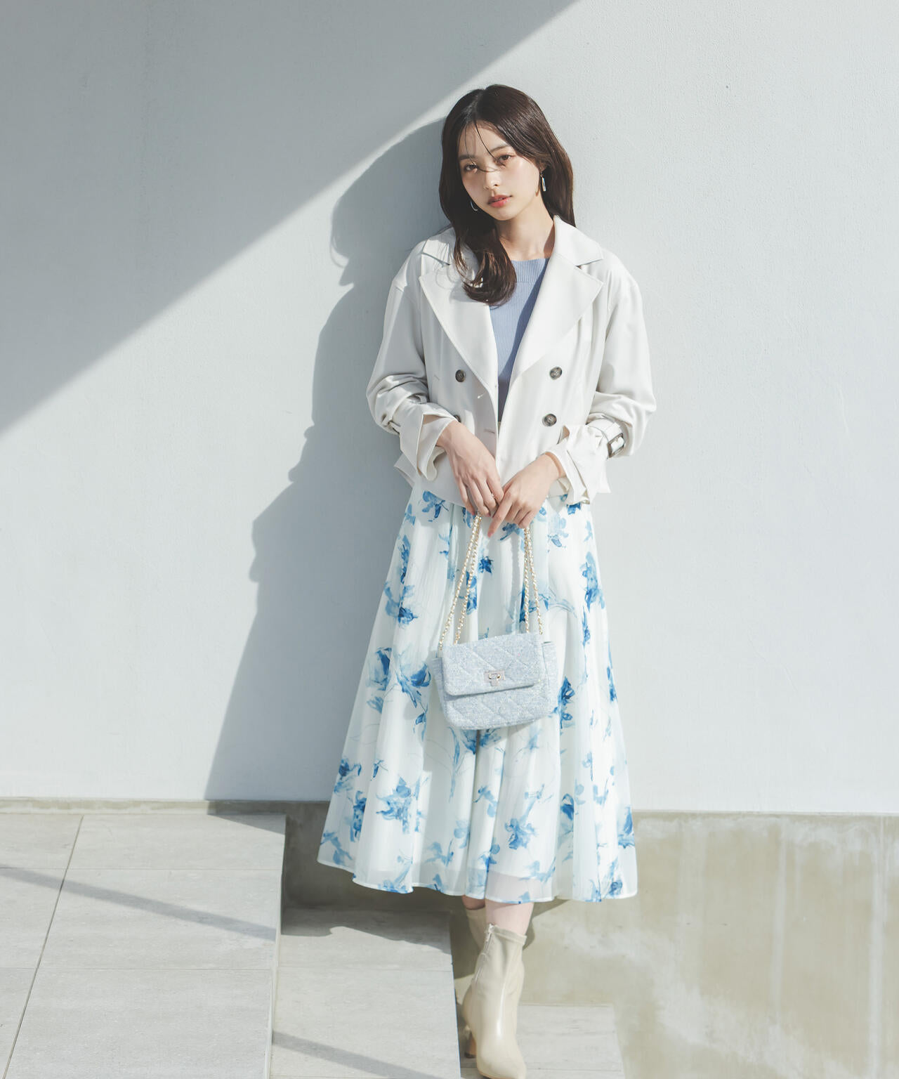 フラワープリントスカート