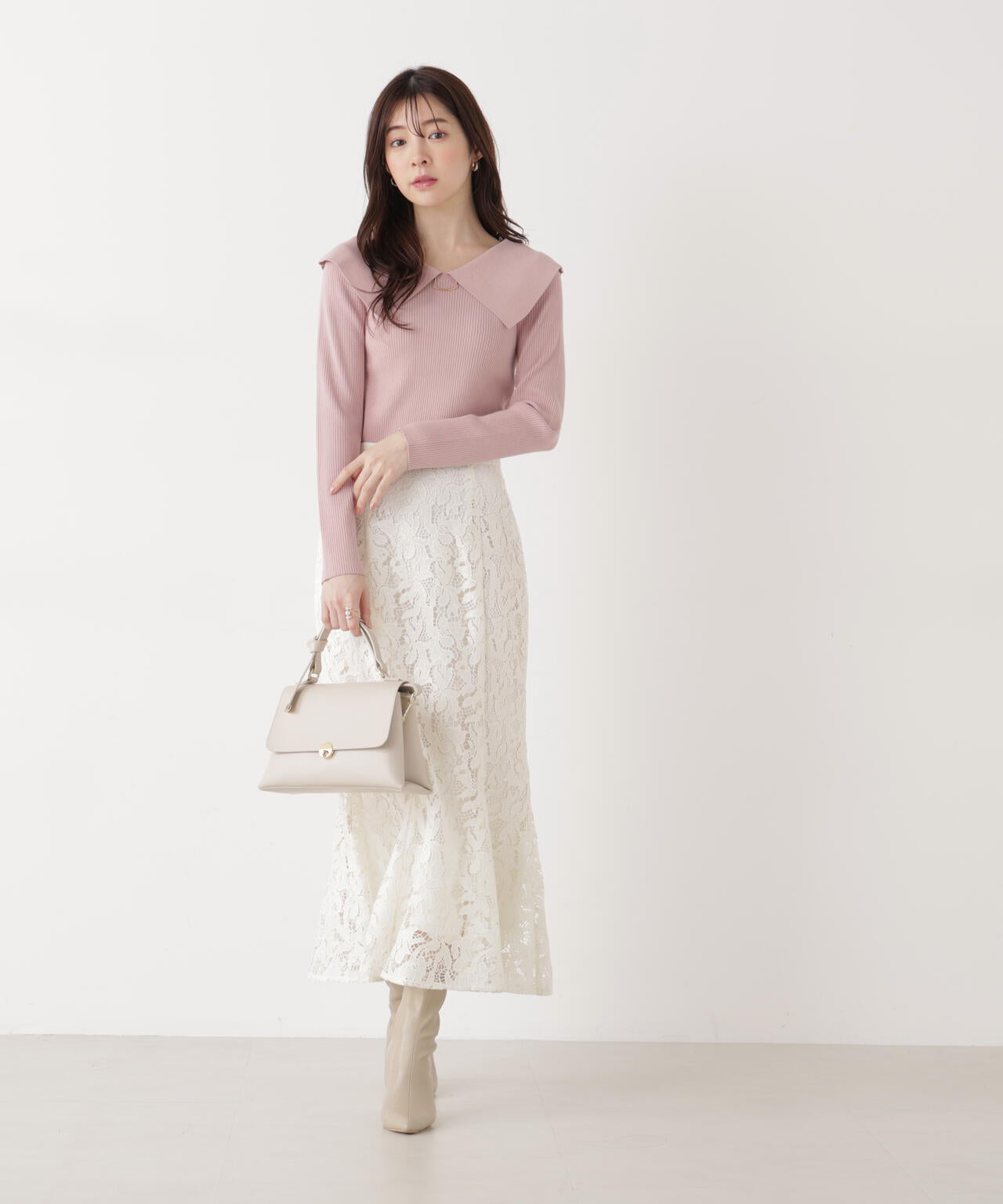 シュリンクレースマーメイドスカート アイボリー　38 レースマーメイドスカート | PROPORTION BODY DRESSING