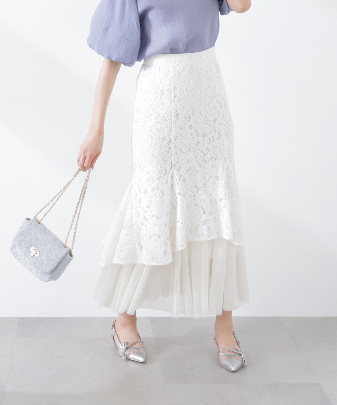 チュールドッキングレーススカート | PROPORTION BODY DRESSING