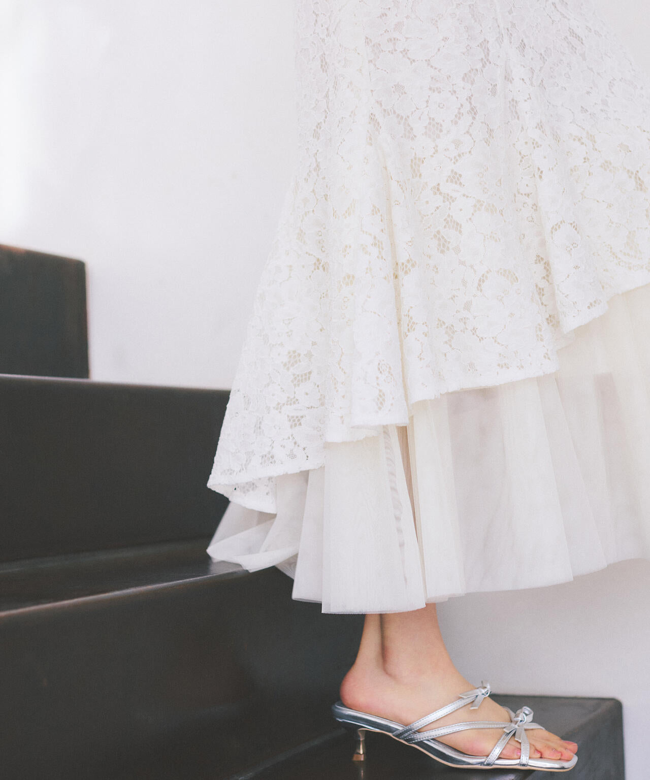 チュールドッキングレーススカート