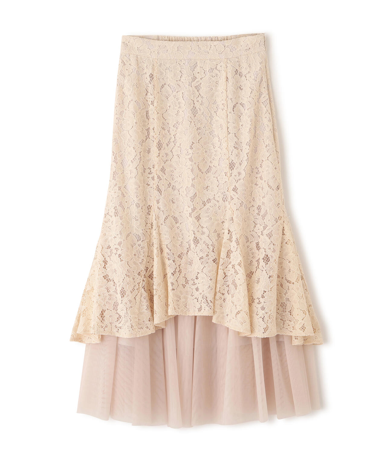 チュールドッキングレーススカート