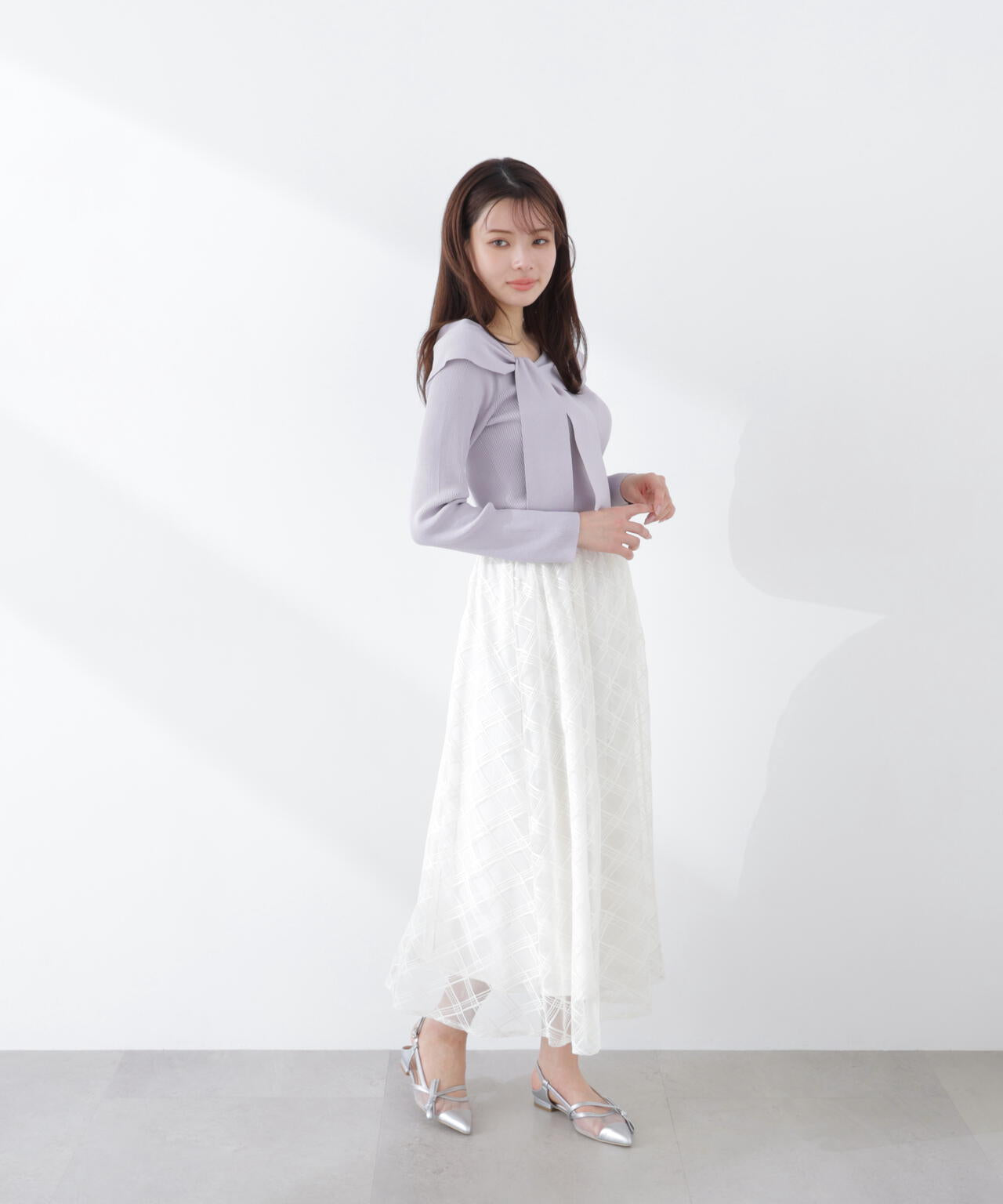 シアーチェックフレアスカート【WEB・一部店舗限定】