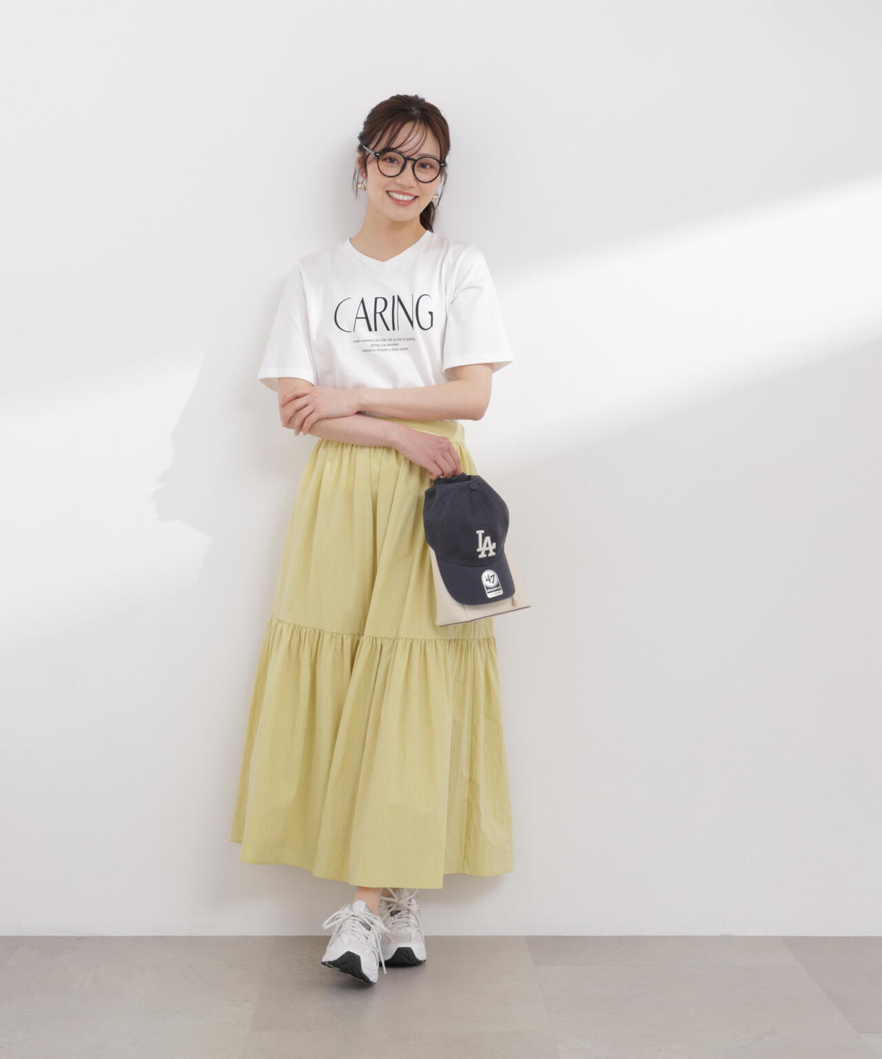 加藤栞さん着用＞タフタギャザースカート | PROPORTION BODY DRESSING