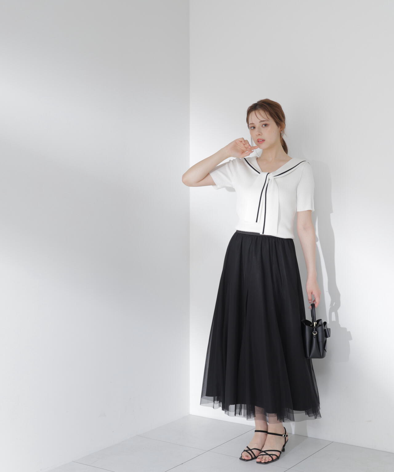 6/5～6/7 オンライン限定2buy10%OFF対象】マチ付きチュールスカート