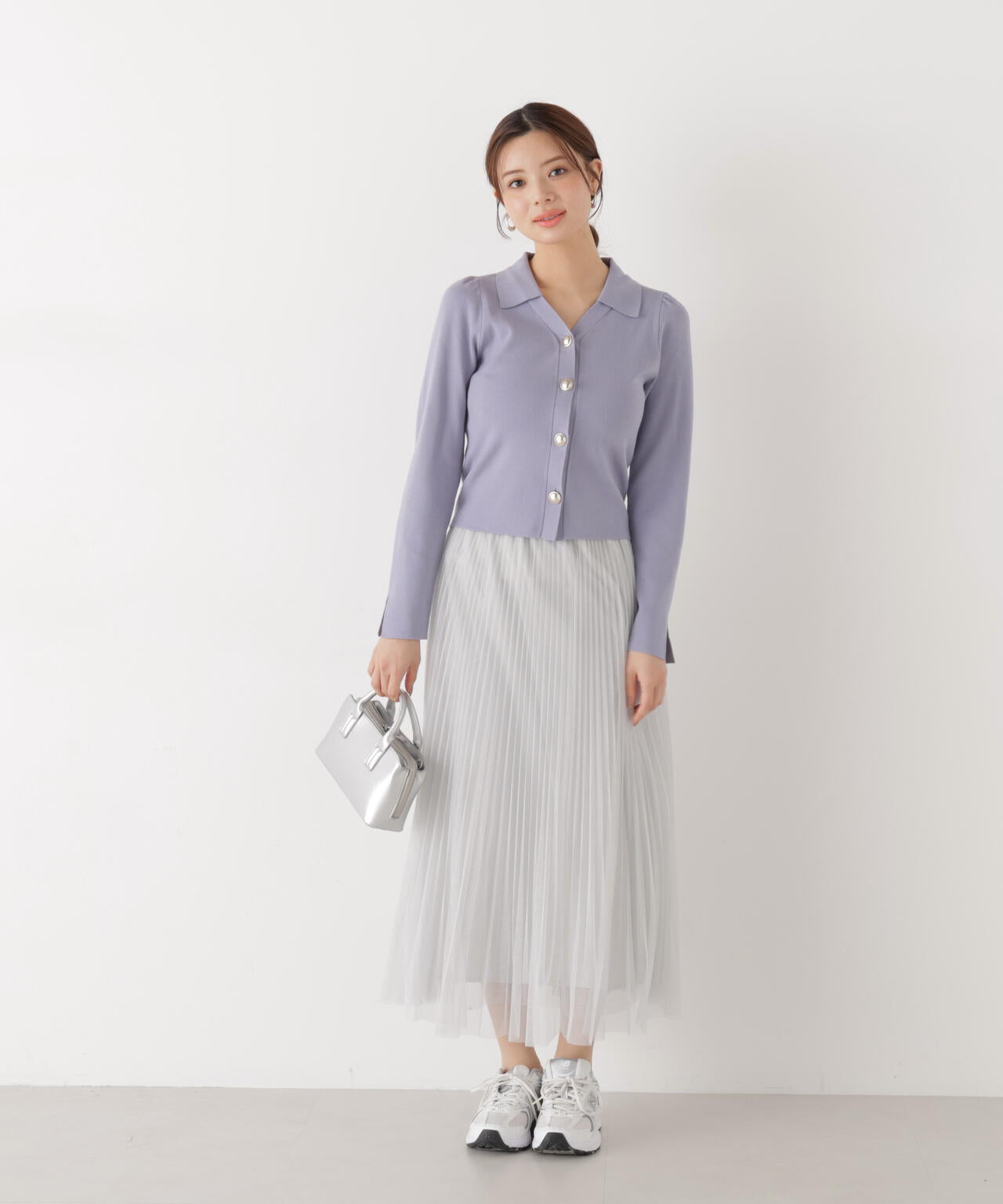 《EDIT COLOGNE》ラメプリーツスカート【ピンク：official site・ZOZOTOWN・ルミネエスト新宿限定】