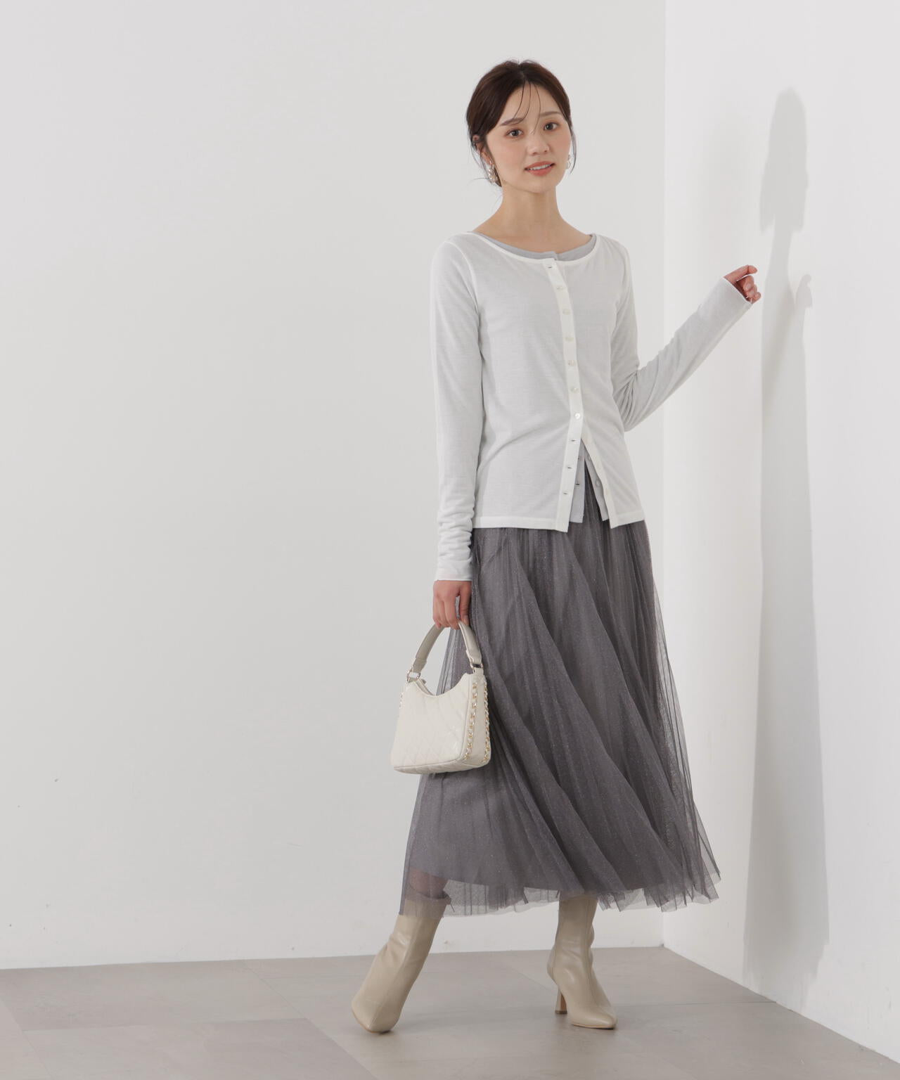 《EDIT COLOGNE》ラメプリーツスカート【ピンク：official site・ZOZOTOWN・ルミネエスト新宿限定】