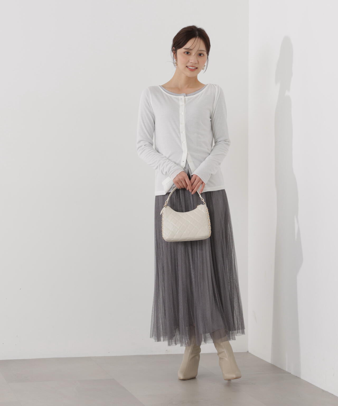 《EDIT COLOGNE》ラメプリーツスカート【ピンク：official site・ZOZOTOWN・ルミネエスト新宿限定】