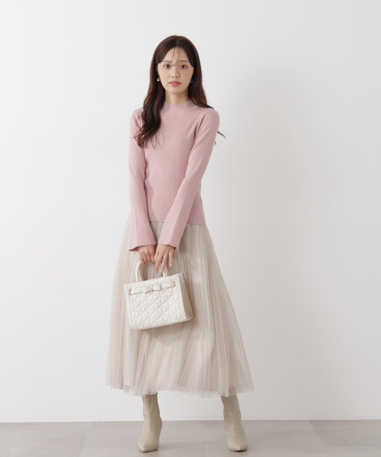 《EDIT COLOGNE》ラメプリーツスカート【ピンク：official site・ZOZOTOWN・ルミネエスト新宿限定】