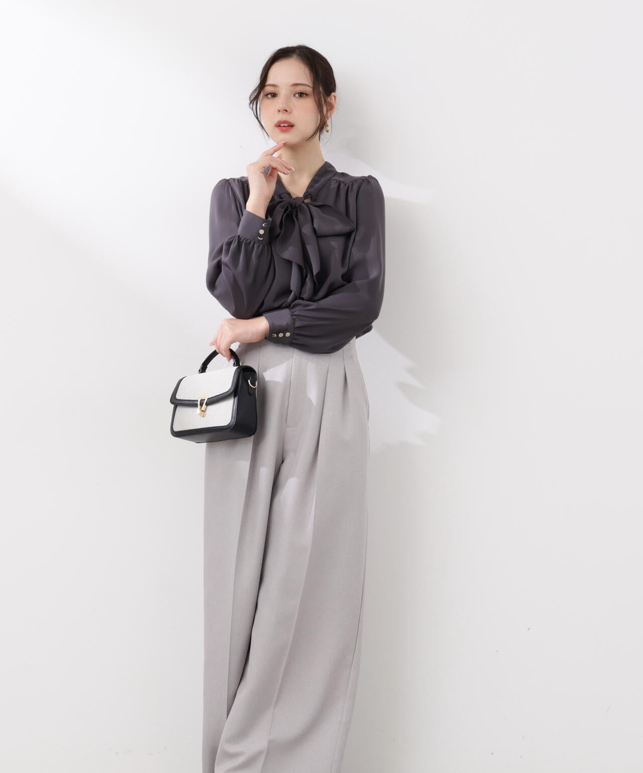 ビットハイウエストワイドパンツ