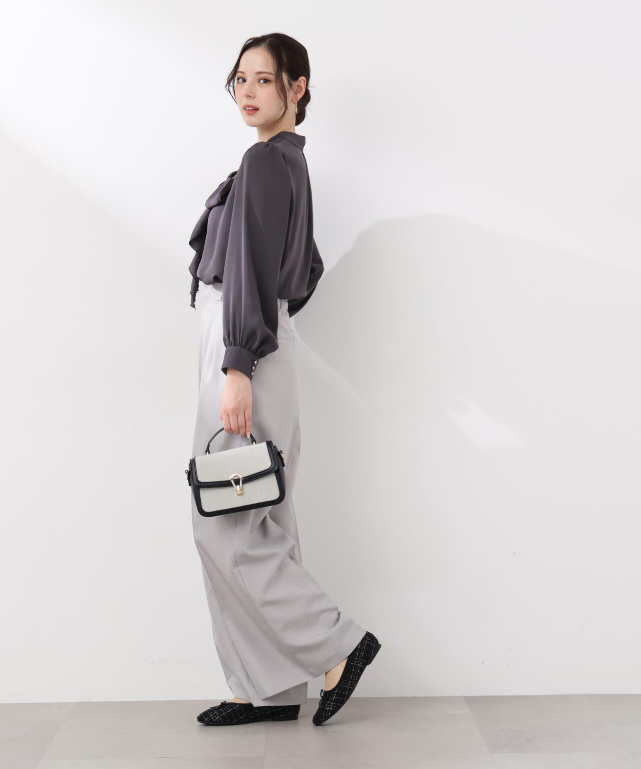 ビットハイウエストワイドパンツ