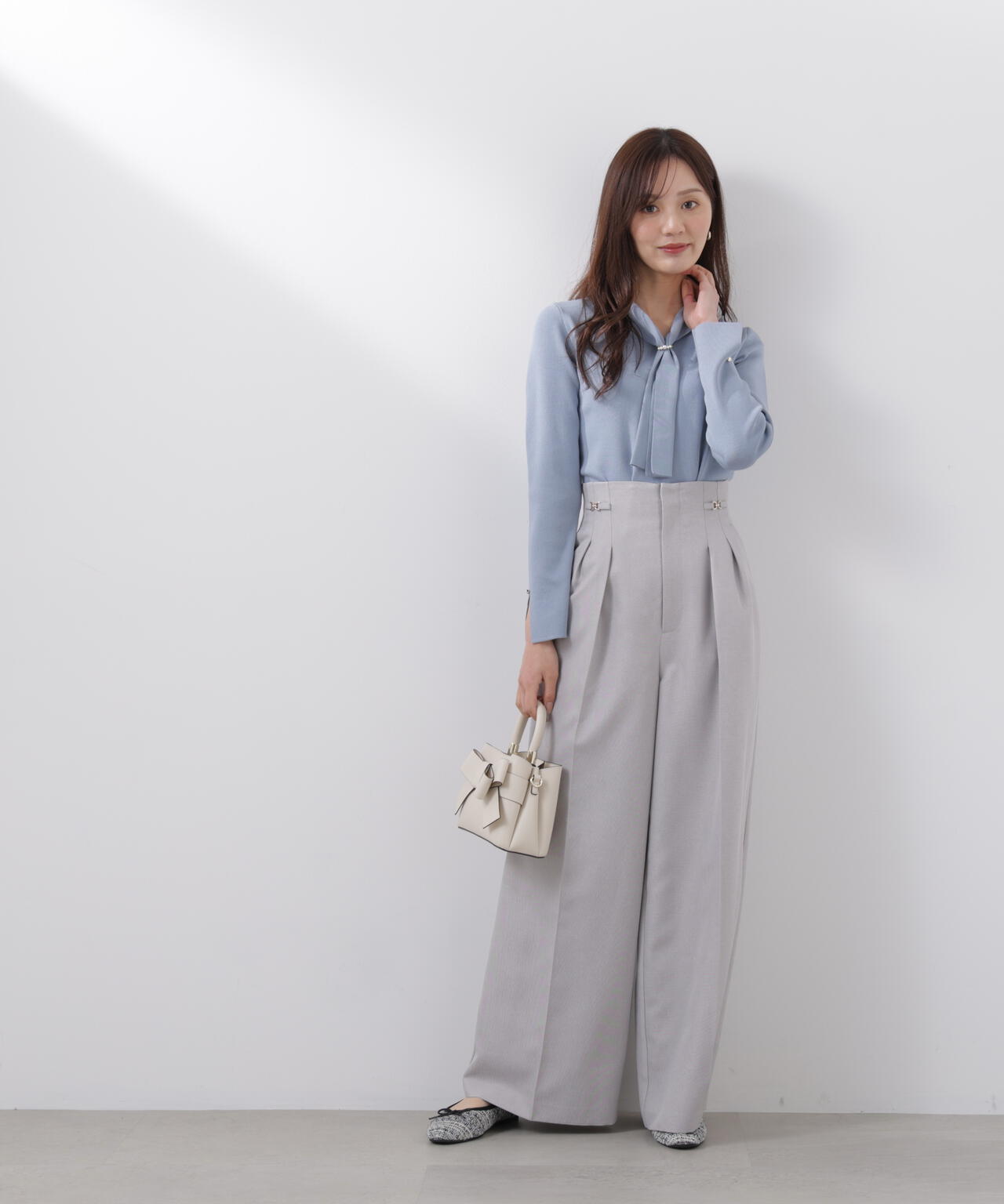 ビットハイウエストワイドパンツ