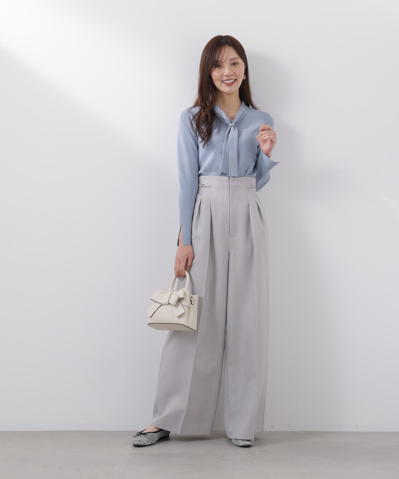 ビットハイウエストワイドパンツ