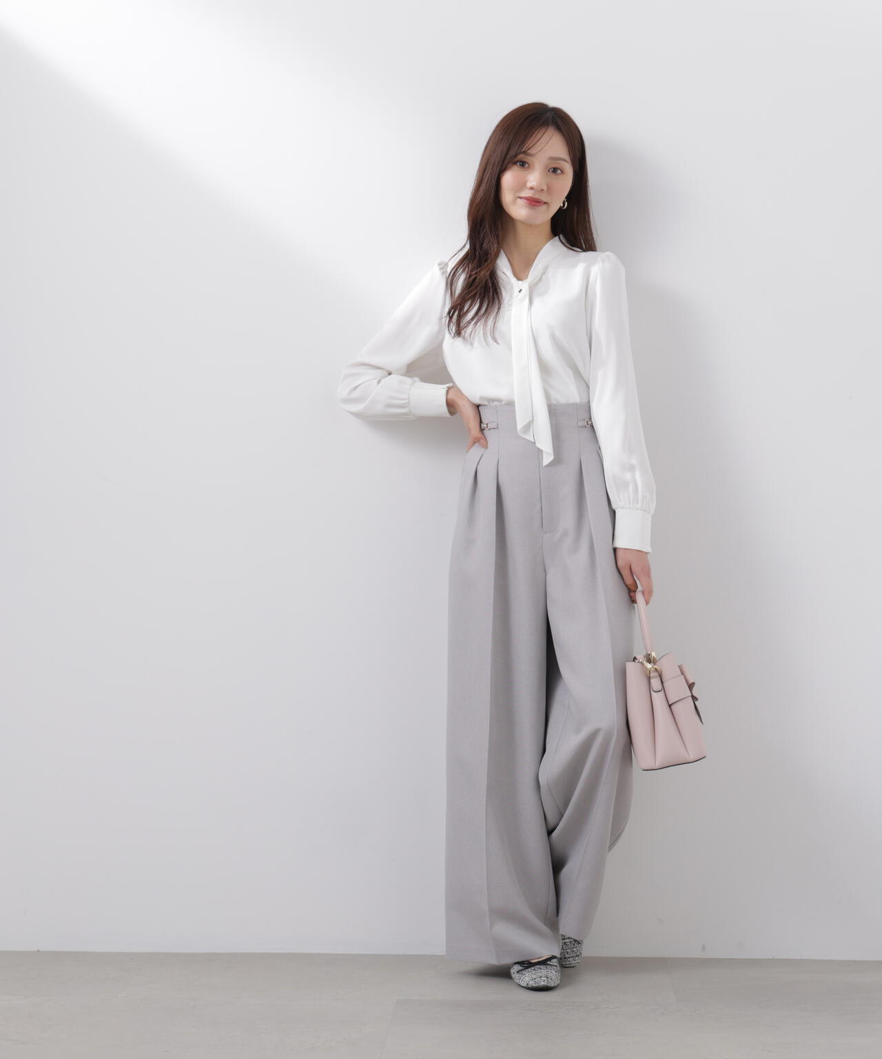 ビットハイウエストワイドパンツ