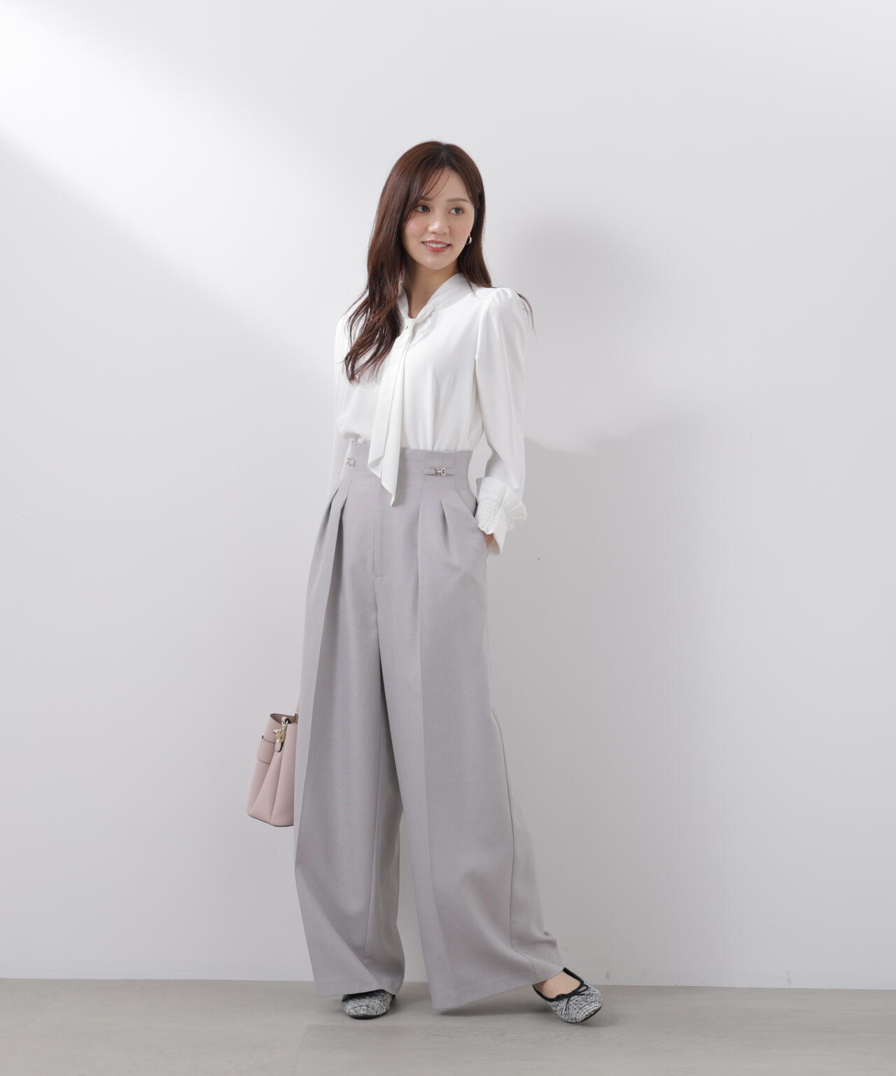 ビットハイウエストワイドパンツ