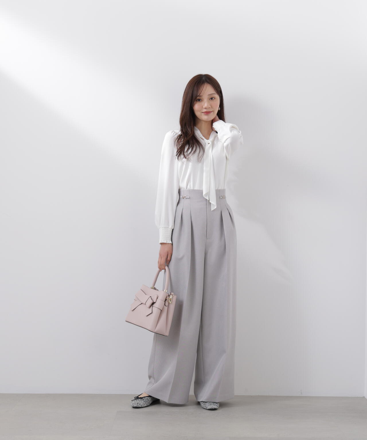 ビットハイウエストワイドパンツ