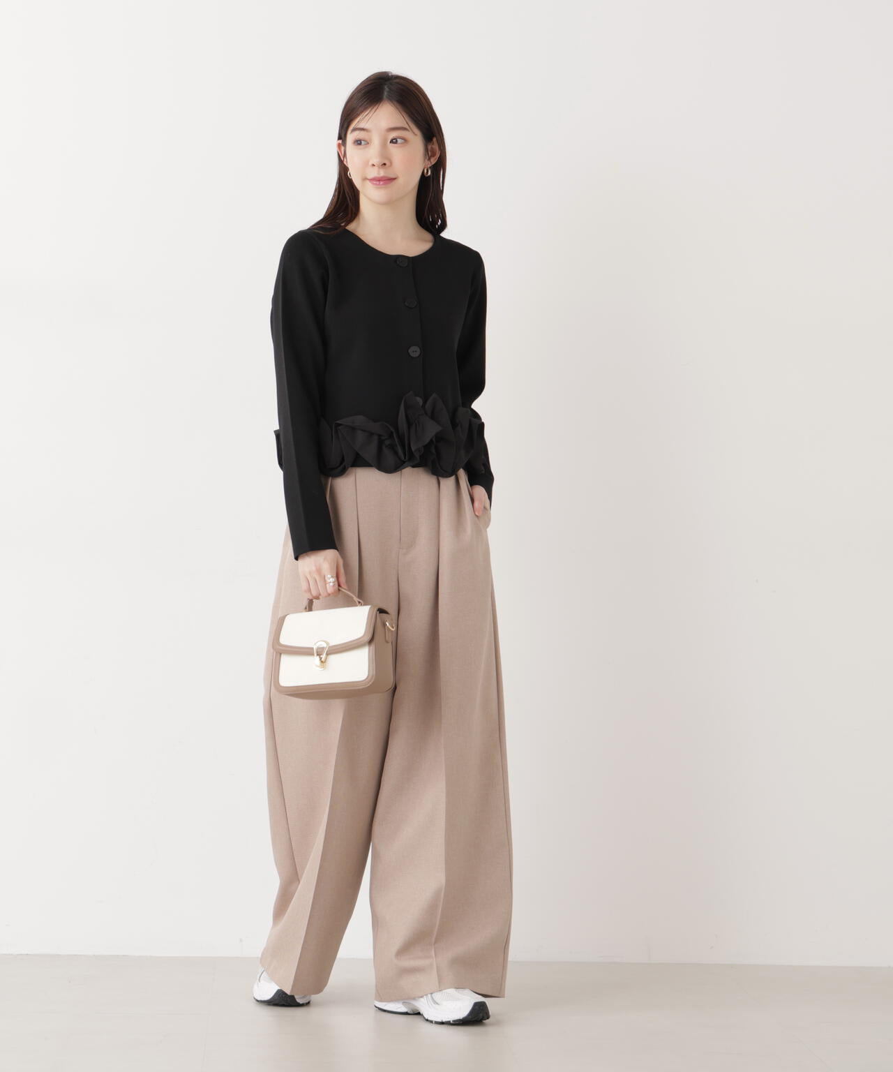 ビットハイウエストワイドパンツ