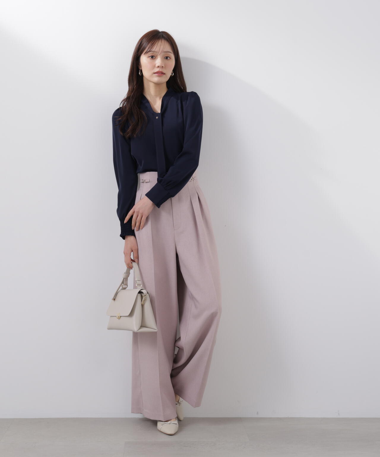 ビットハイウエストワイドパンツ