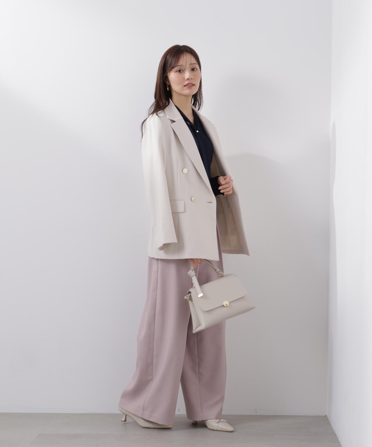 ビットハイウエストワイドパンツ