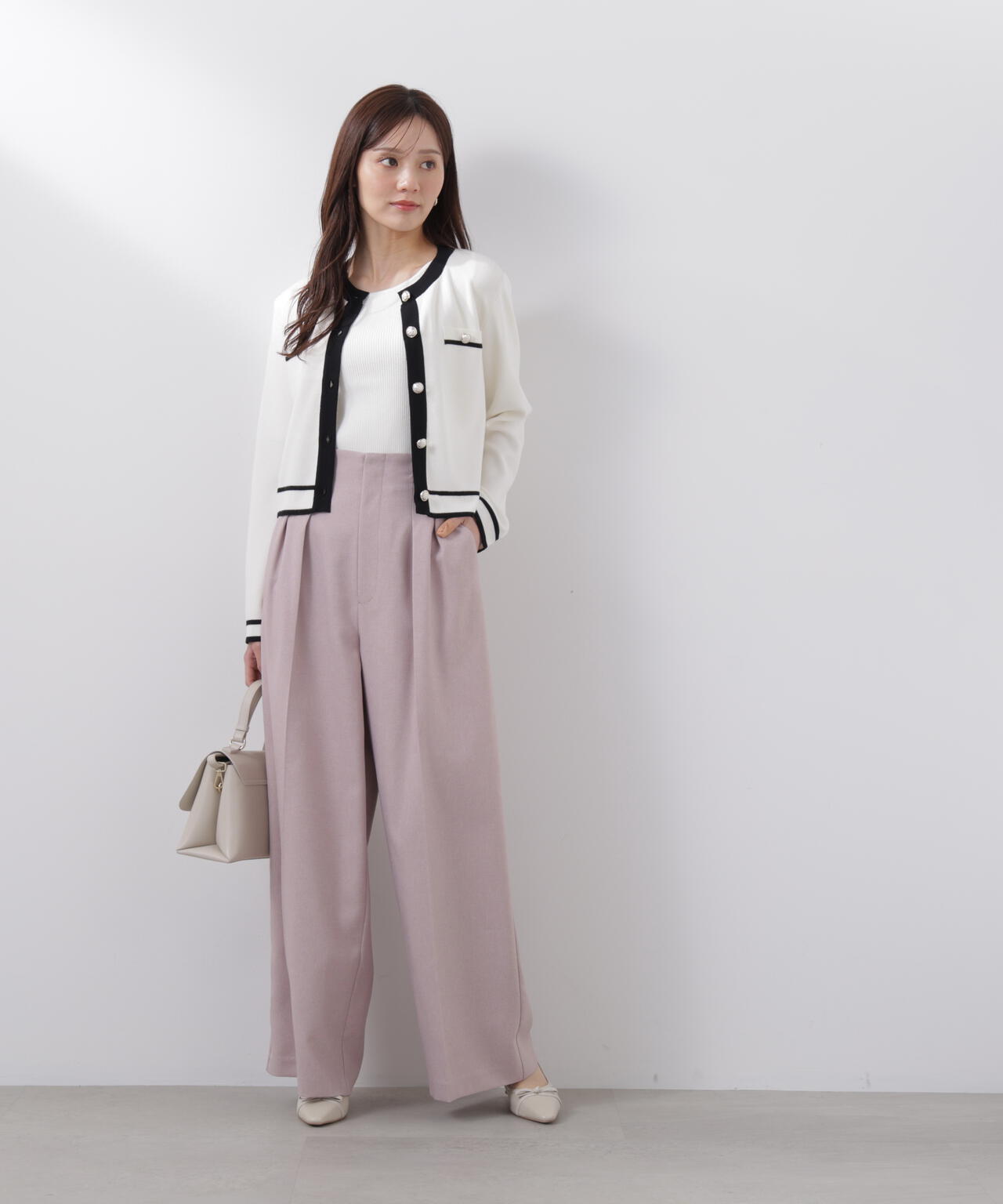 ビットハイウエストワイドパンツ
