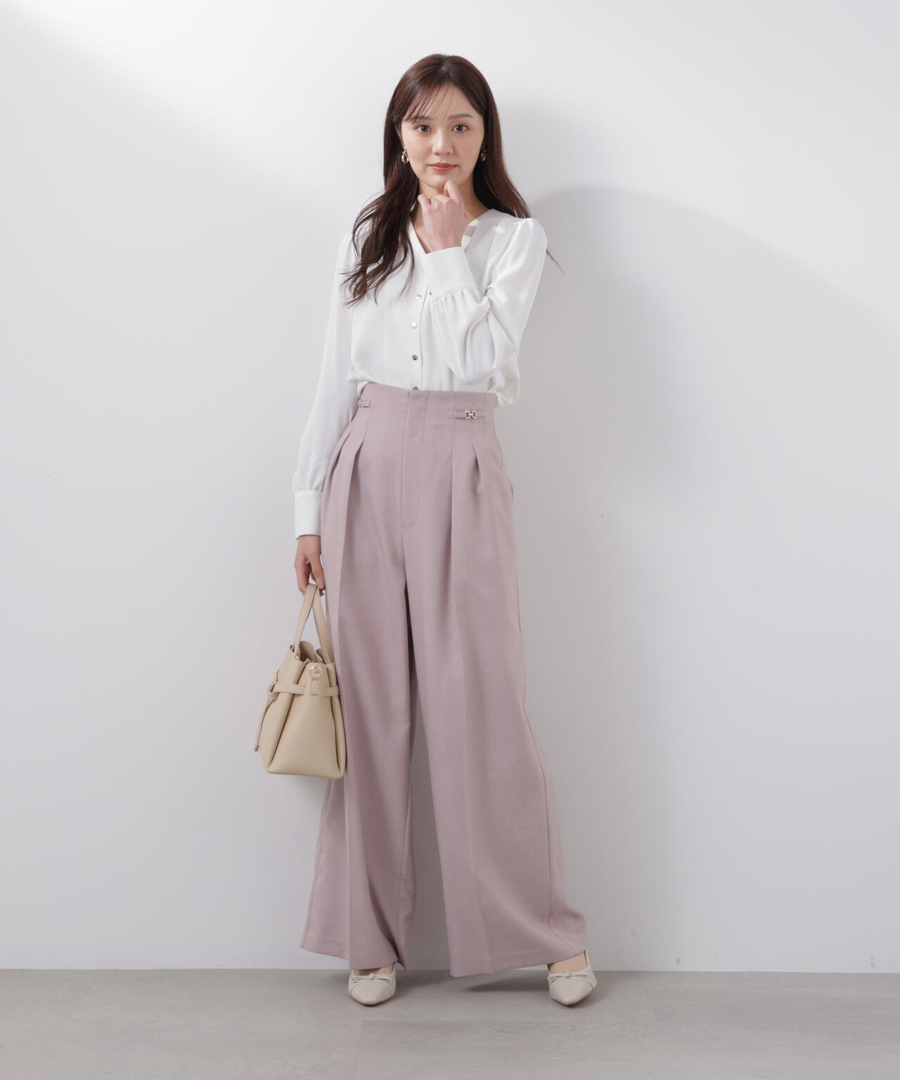 ビットハイウエストワイドパンツ